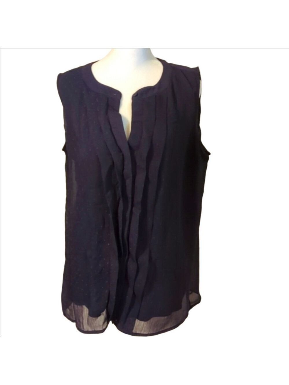 LOFT Navy Blue Sleeveless Tank Top Large